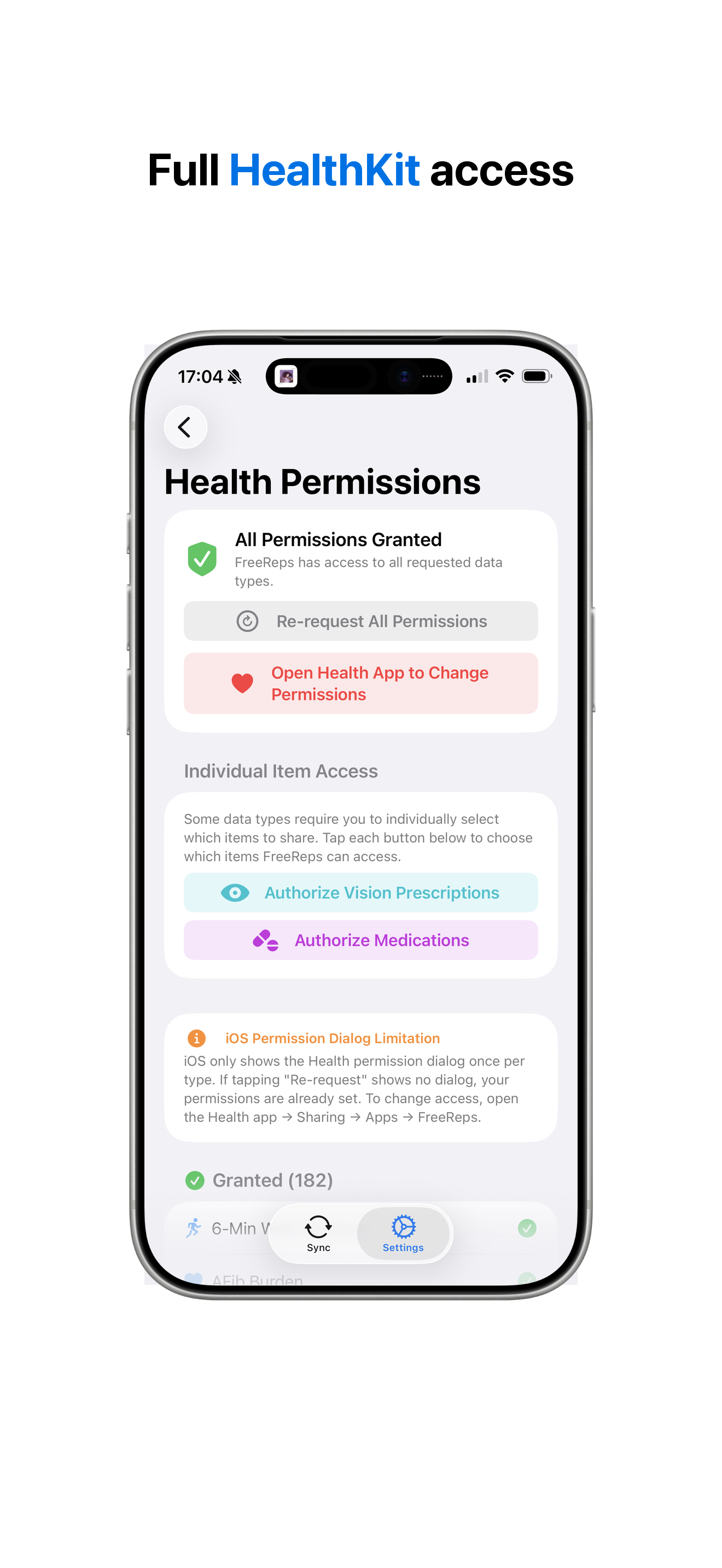 Full HealthKit access